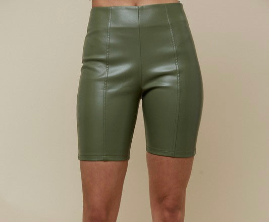 Leather Biker Shorts