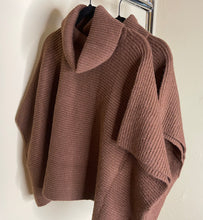 Load image into Gallery viewer, Sweater Poncho (Brown)
