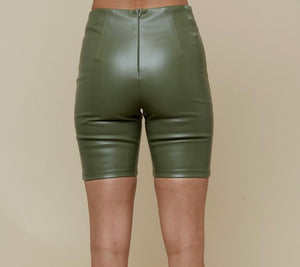 Leather Biker Shorts