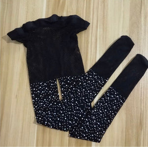 Girls Rhinestone Tights (Black)